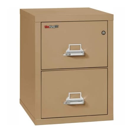 Fire King Fireking Fireproof 2 Drawer Vertical File Cabinet - Legal Size 21"W x 25"D x 28"H - Sand 2-2125-CSA